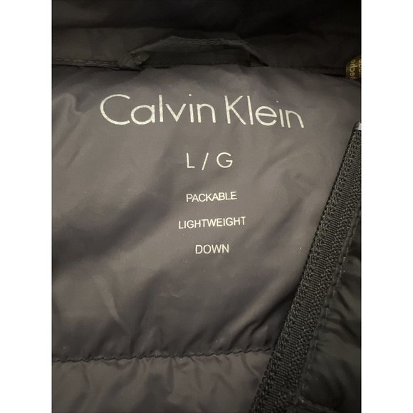 Calvin Klein Jacket Mens Down Insulated Packable Quilted Lightweight Black Large - Picture 8 of 13